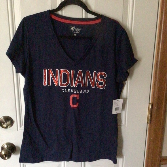 NWT G-III 4 herby Carl Banks Cleveland Indians v-neck top - Picture 1 of 2